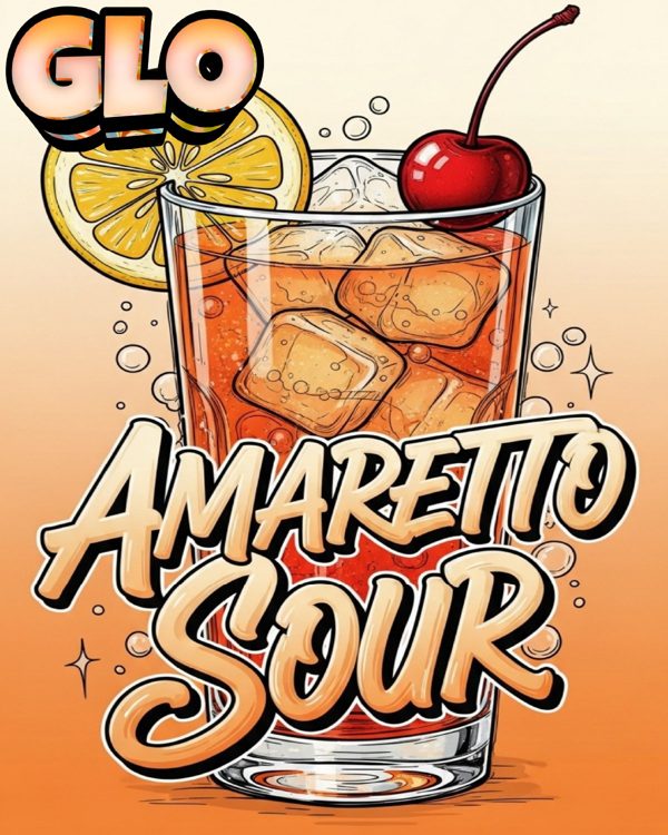 GLO Amaretto Sour label art