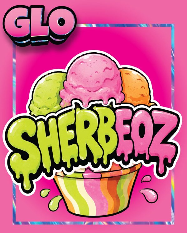 GLO Sherbeoz label art